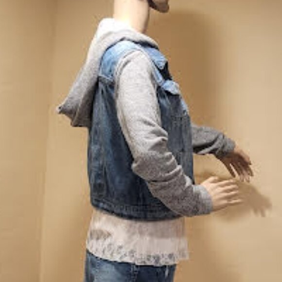 LEI Jean/Sweater hoodie jacket - Size: Medium - Picture 2 of 10